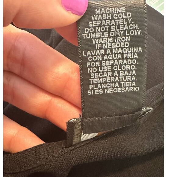 Max & Cleo black v neck long sleeves midi dress size Medium - Picture 4 of 11